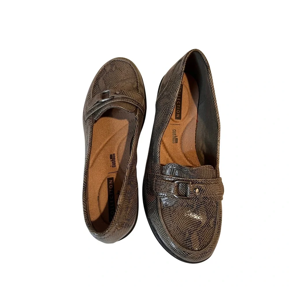 Clarks‎ Collection Women Snakeskin Loafer Flats Comfort Shoes